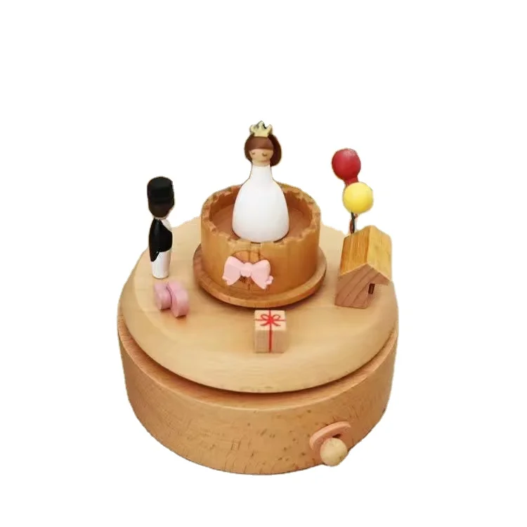 Mechanism Carousel Wooden Music Box Merry-Go-Round Horse Musical Box Birthday Gift for Wedding