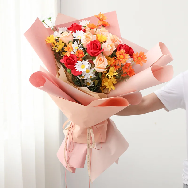 Flower Packaging Thickened Art Mocha Paper for Shop Wrapping Flowers Fenghua Paper Flower Shop for Various Floral Arrangements