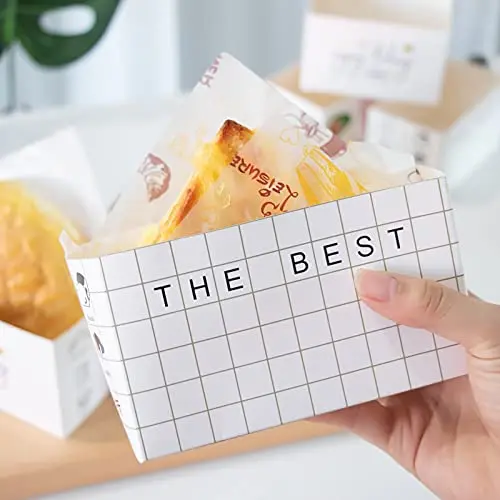 Take Out Food Containers,Sandwich Boxes Toast Holding Bread Tray, Hot Dog Donut Egg Waffle Packaging Lunch Box