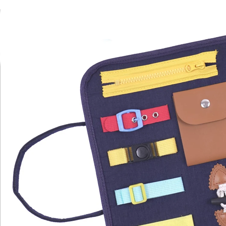 High quality Non woven fabric Early Educational Dressing Learning Board Child Toddler Busy Board