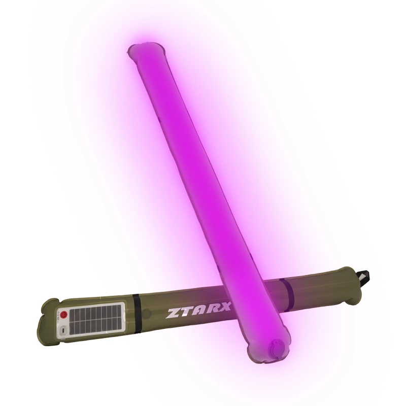 Rechargeable Outdoor Solar tube Lamps Party Portable Magnetic Inflatable Foldable RGBW LED Lights for Camping