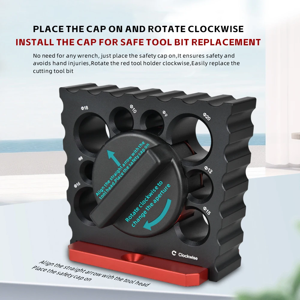 New Design Dowel Round Bar Auxiliary Tool Metric 8 Holes Woodworking Adjustable Electric handy Mini round drill tool