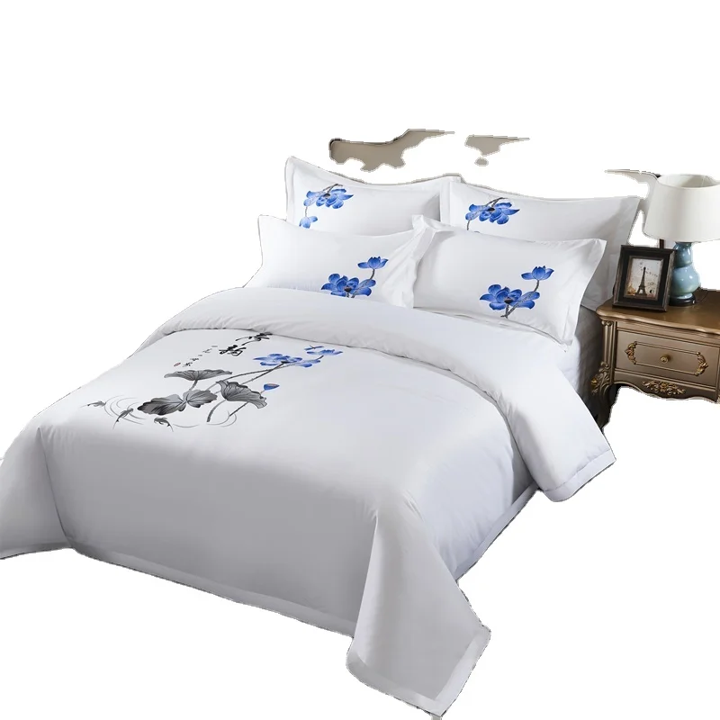 Fashion Design Best Idea High End Printing Flower Balfour Duvet Hotel Bed Cover Sheets Set