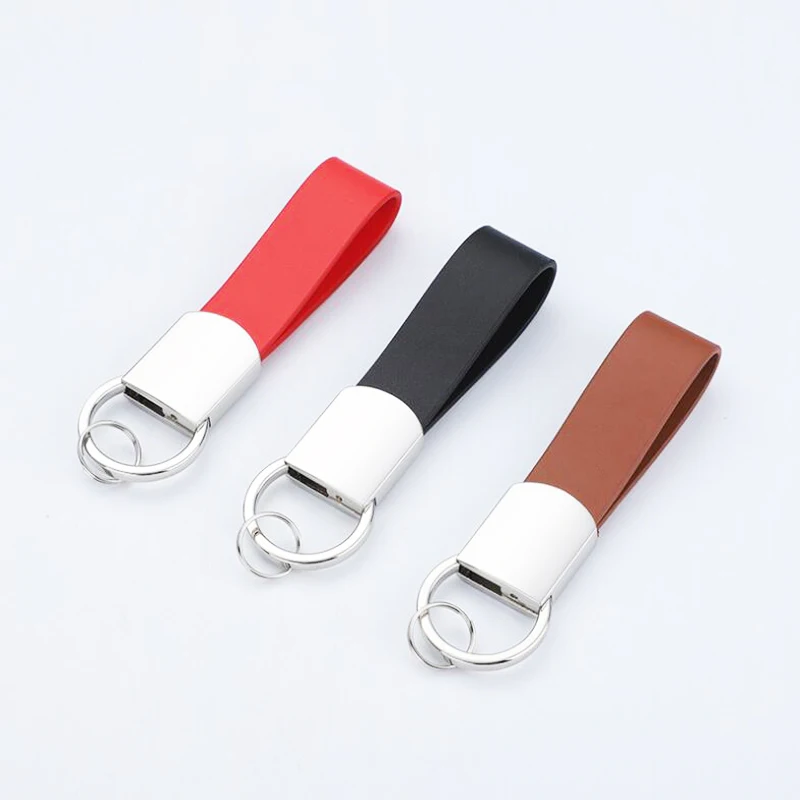 Zhongshan one way cheap wholesale fashion metal custom car logo pu genuine leather customized keychain