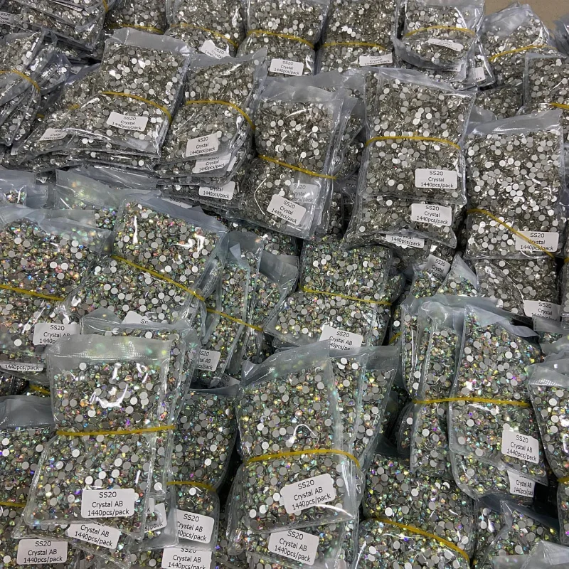 Super Glitter Strass Glass Rhinestones Flat Back Non Hotfix Rhinestones For Nail Art Fabric Garment