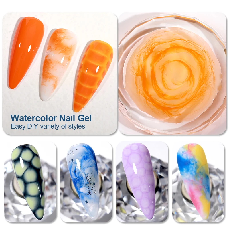AS Clear Blooming Gel 15ml UV LED Soak Off Nail Art Polish for Spreading Effect Marble Nail Polish Private Label Gel Paint
