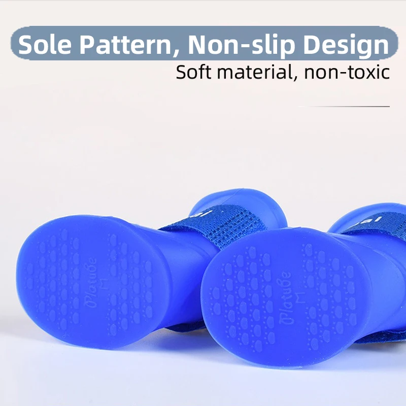 Waterproof non-slip pet dog outdoor rain boots Cat dog shoe covers  Foot cover  soft silicone rain pet shoes  shoes for dogs