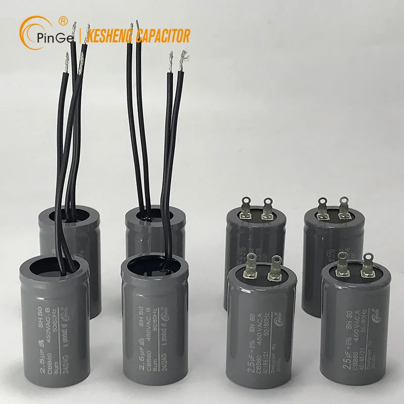 KS Pinge universal ceiling fan parts ac motor running 50/60hz bangladesh style 2.5/3.5uf CBB60 sh metalized thin film capacitors