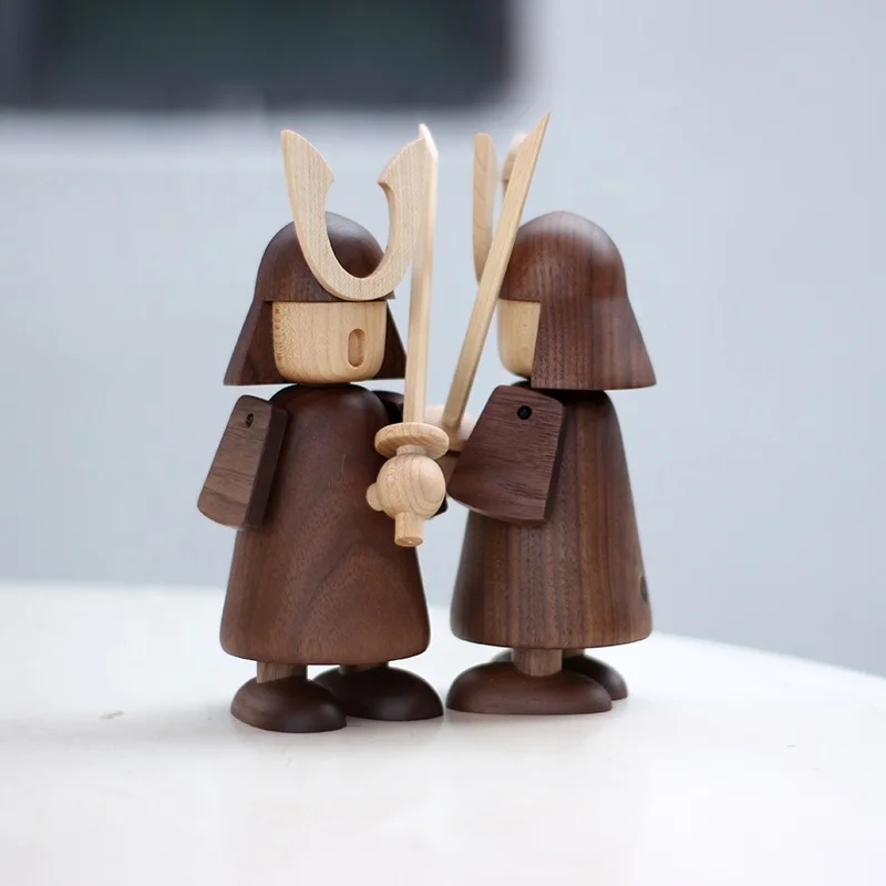 new product solid wood Soldier kids toy warrior ornament walnut wood crafts for home decoration