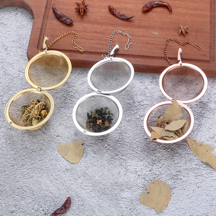 Wholesale Mesh Tea Filter Ball Food Grade Stainless Steel Tea Strainer