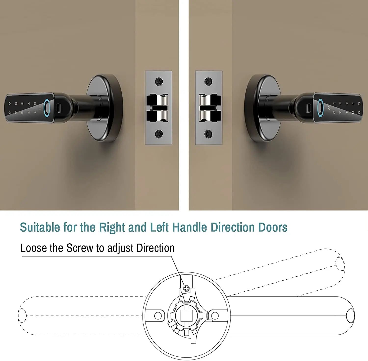 TTlock smart bluetooths push and pull smart key smartlock digital room door lock with touch screen keypad safety security unlock
