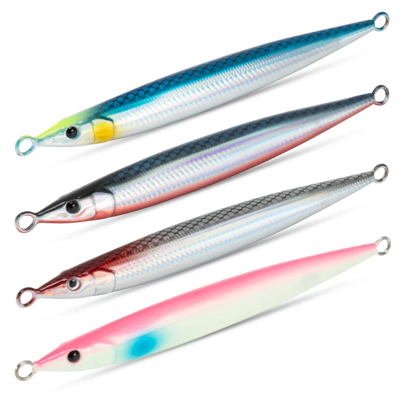 Wholesale 60g 80g 100g Slow Pitch Lead Fishing Saltwater Boat Trolling Metal Jig Lure fast falling vertical jig