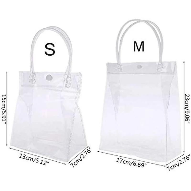 Clear Tote Waterproof Reusable PVC Clear Shopping Shoulder Handbag Environmentally Travel Storage Shoes Bag