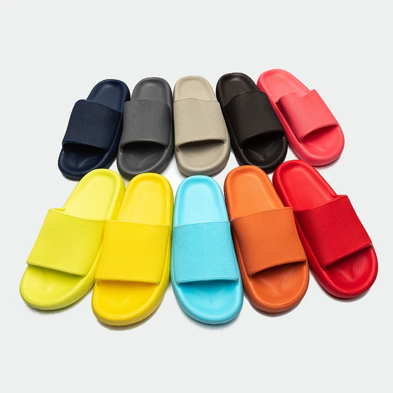 OEM ODM Custom Summer Outside Men Shoes EVA Soft Outdoor Sneaker Platform Slides Thick Sole Non-slip  home slippers for women