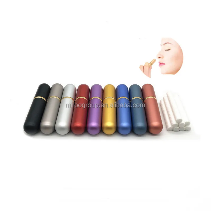 Essential Oil Aromatherapy Aluminum Metal Blank Nasal Inhaler Tubes Refill Blank Nasal Container Aluminum Inhalers