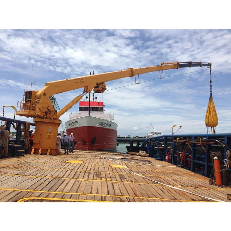 Remote control telescopic boom complete marine crane hydraulic crane 2 ton for marine crane