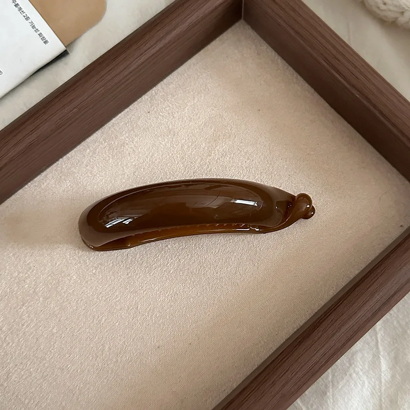 New Style Korean Simple Temperament Plastic Hairpin 5cm High Ponytail Buckle Clip Delicate Banana Vertical Clip Word Hairpin