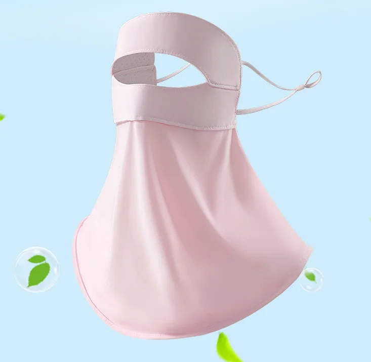 UPF50+ Cycling Sunscreen Uv Hat Neck Protection Ice Silk Full Face Cover Mask Sunblock Hoodie