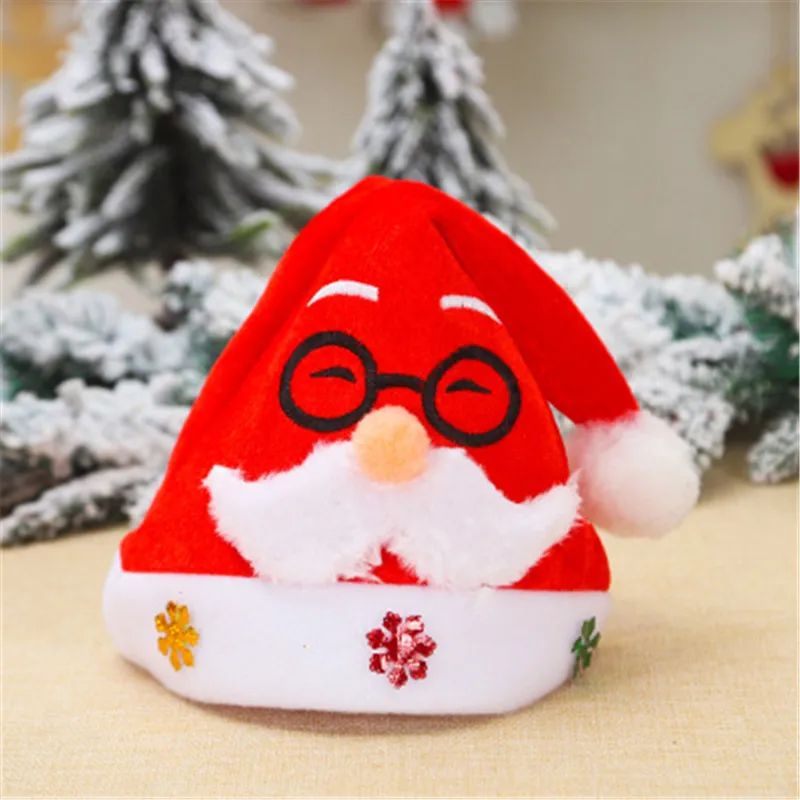Лидер продаж, Рождественская шапка, дизайнерские Мультяшные рождественские шапки для детей, плюшевая шапка Санта-Клауса, оптовая продажа