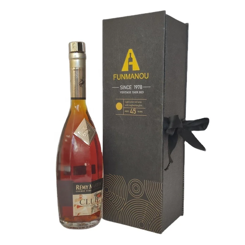 Custom Whiskey Bottle Box Gold Foil Carton Bottle Custom Magnetic Wine Glass Set Gift Box Packaging Bottle Wine Packaging