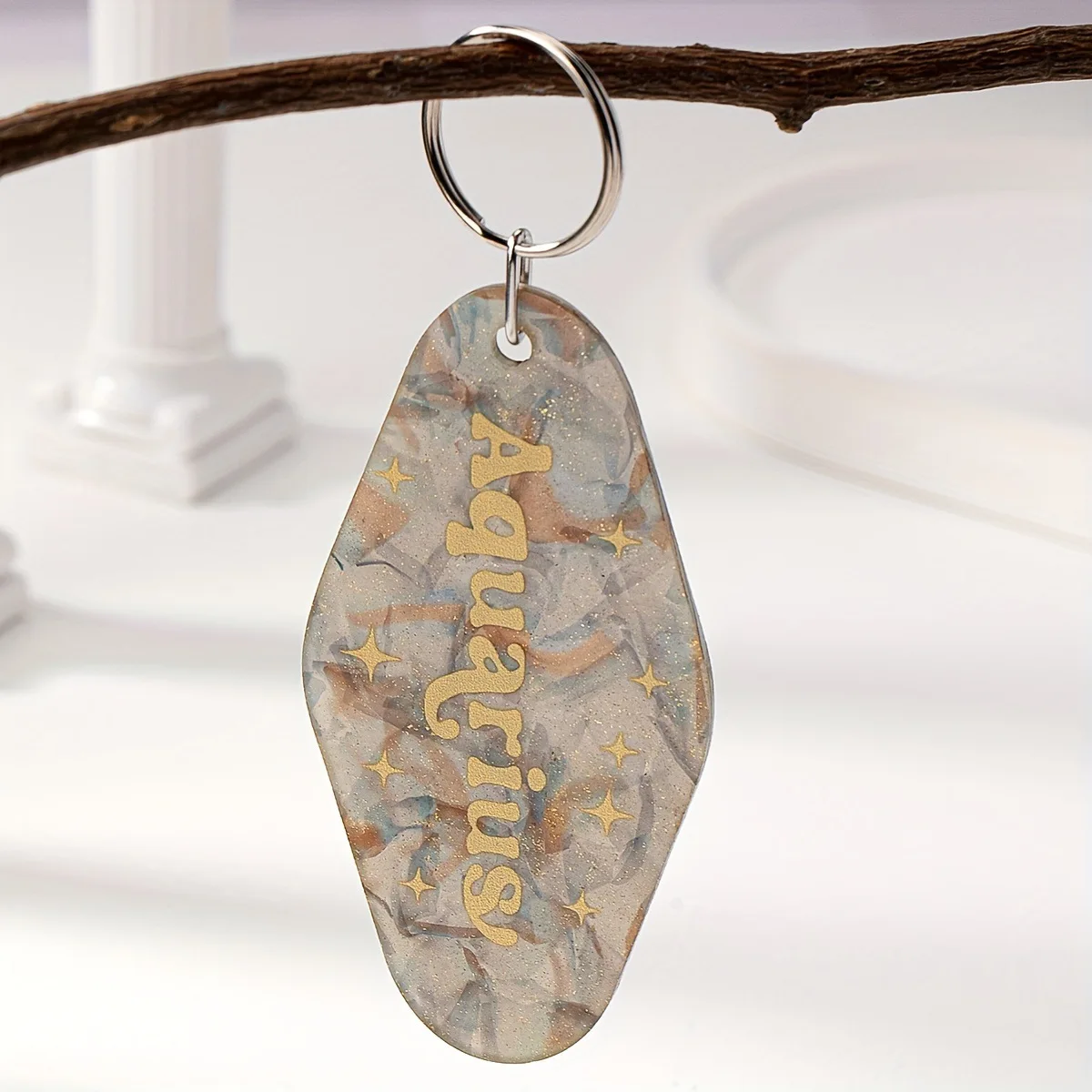 2024 New Customization Colorful Glitter Custom Logo Keychain CMYk Printing Acrylic Keychain