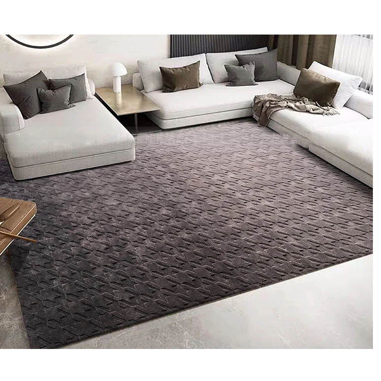 High Quality hand tufted carpet rug  Modern Design Room Carpet Floor Carpets And Rugs White black bamboo silk rug