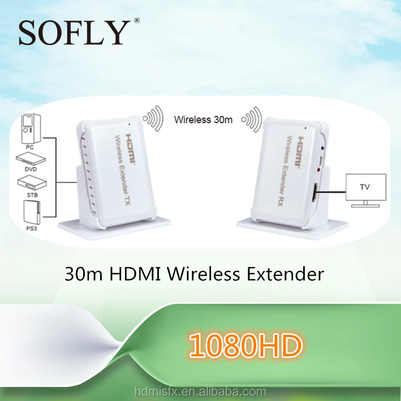 30 м HDMI беспроводной передатчик и приемник доставки несжатого видео высокой четкости многоканальный объемный звук