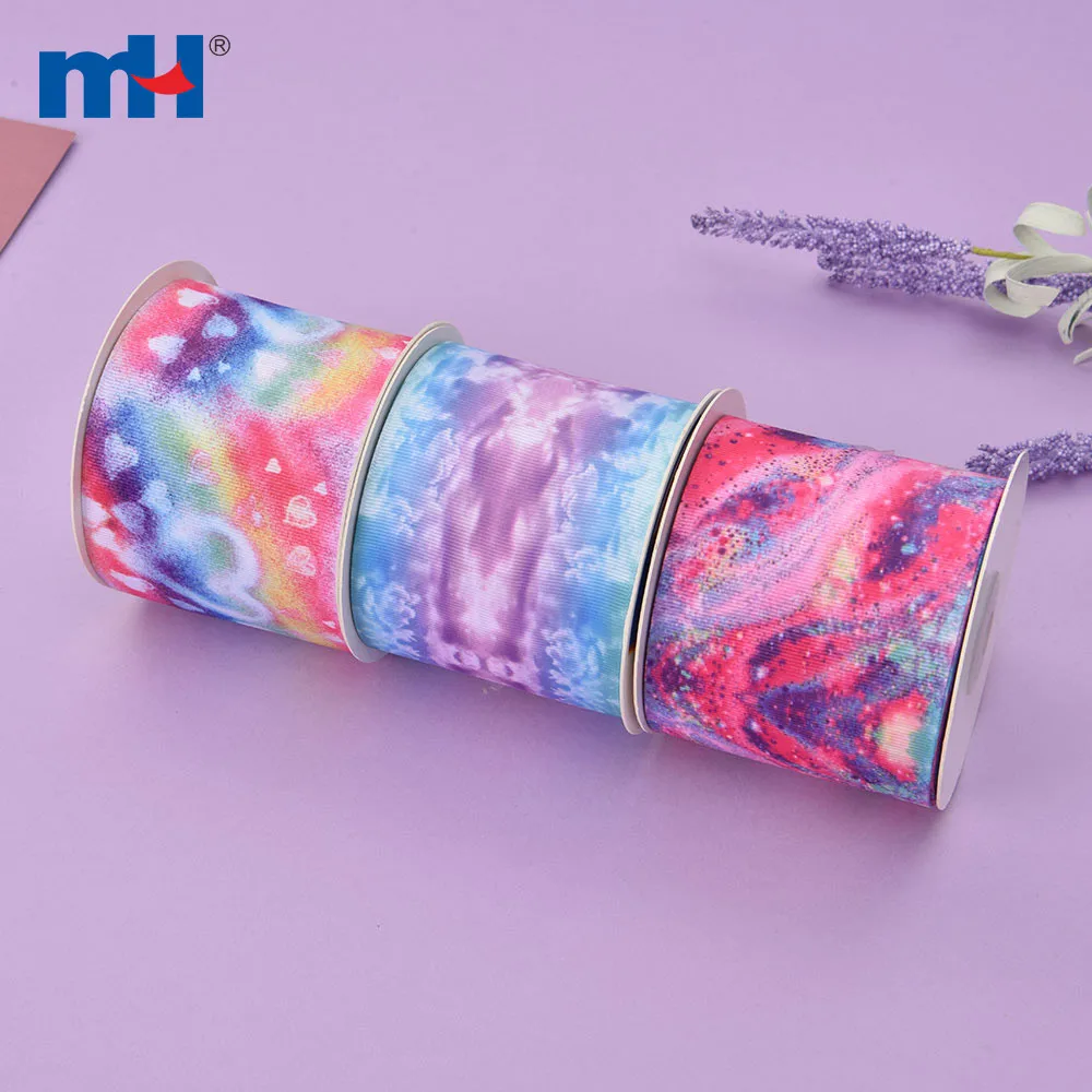 75mm Custom Galaxy Grosgrain Ribbons Hair Bow Style 3 inch Cartoon Character Heat Transfer Ribbon