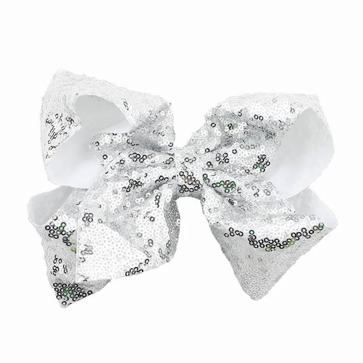  JOJO hair bows for girls 8inch Sequin bow hairpin 18 colors optional Teen girl