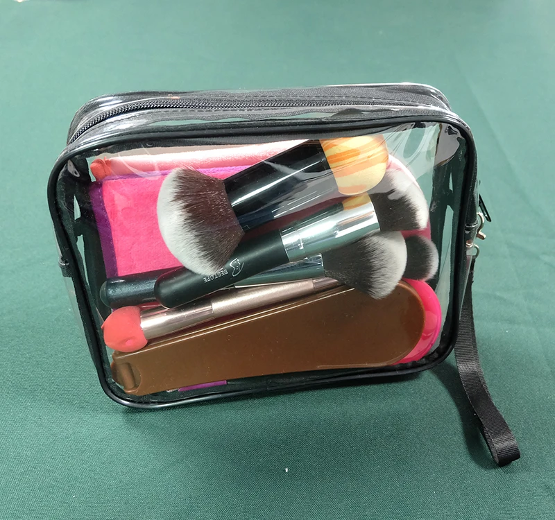 Newest waterproof transparent clear makeup pouch PVC cosmetic bag
