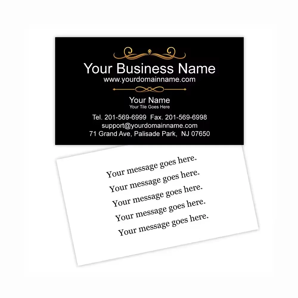 Whosale Custom Free Design Black Paper Gift Business Card Thank You for Purchasing Paper Card With Logo For Business