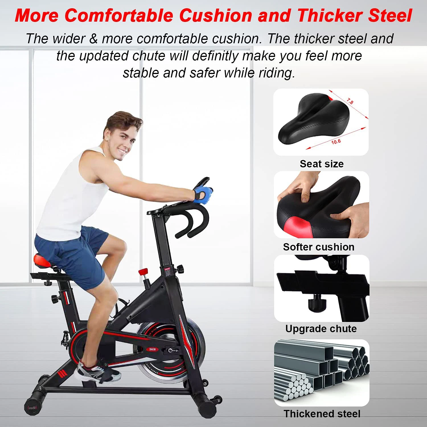 HUIRONG New Trends Static Portable Home Gym Fitness Indoor Cycling Bike Stationary Magnetic Resistance Exercise Spinning Bike