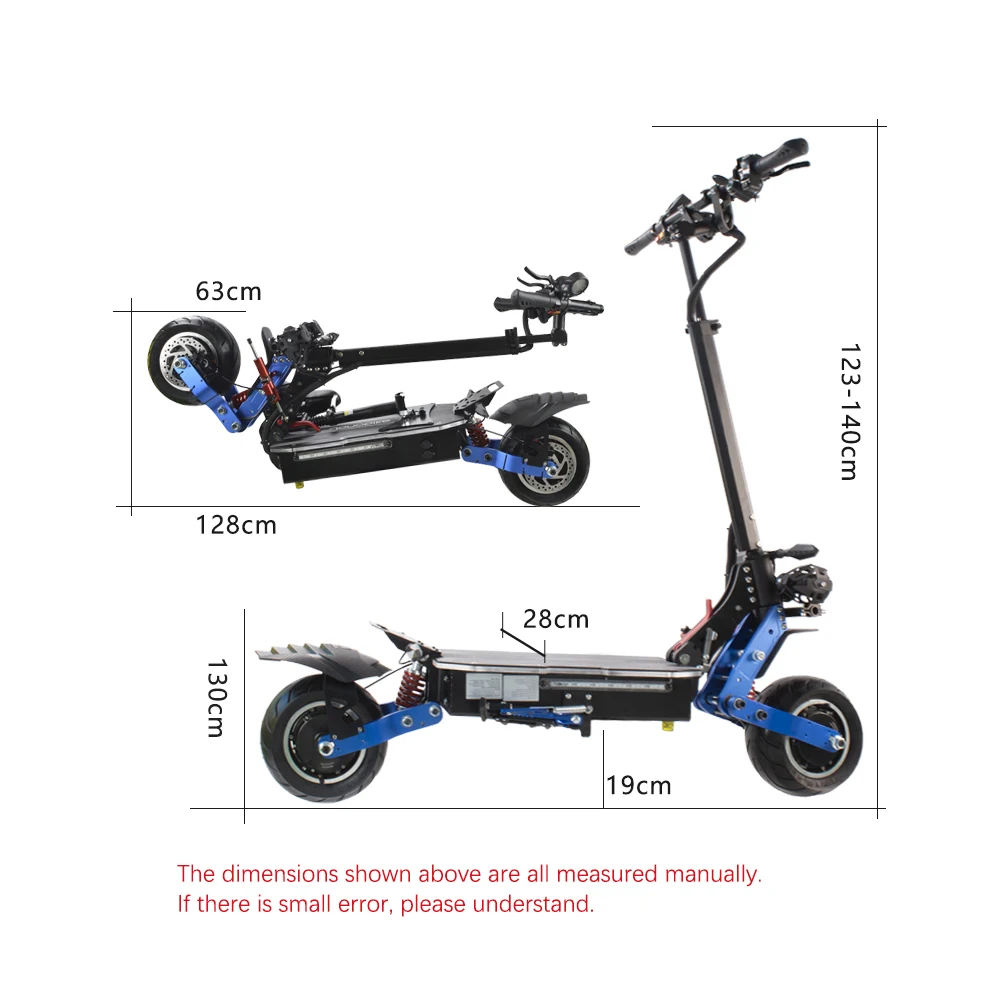 Halo Knight T108 Blue 60V 6000W Electric Scooter Dual Motor 96KM Long Distance Powerful Off Road Electric Scooter For Adults
