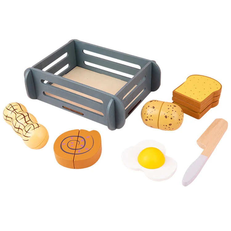 Kids Cutting Fruit Set Wooden Pretend Play Food Kitchen Accessory for Children 2-5 Years Old Toddlers Pretend Educational Toys