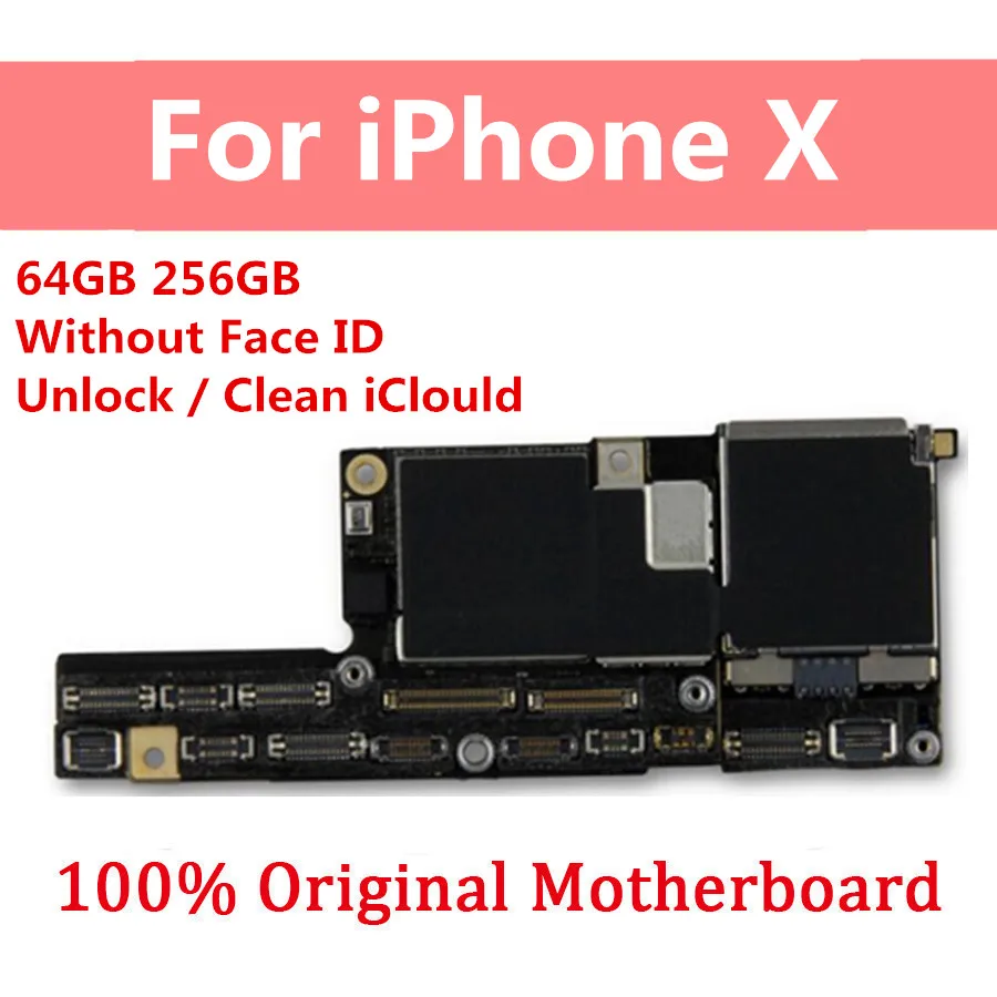 Материнская плата для iphone X 64 ГБ/256 ГБ с распознаванием лица/без распознавания лица бесплатный iCloud x материнская системой IOS