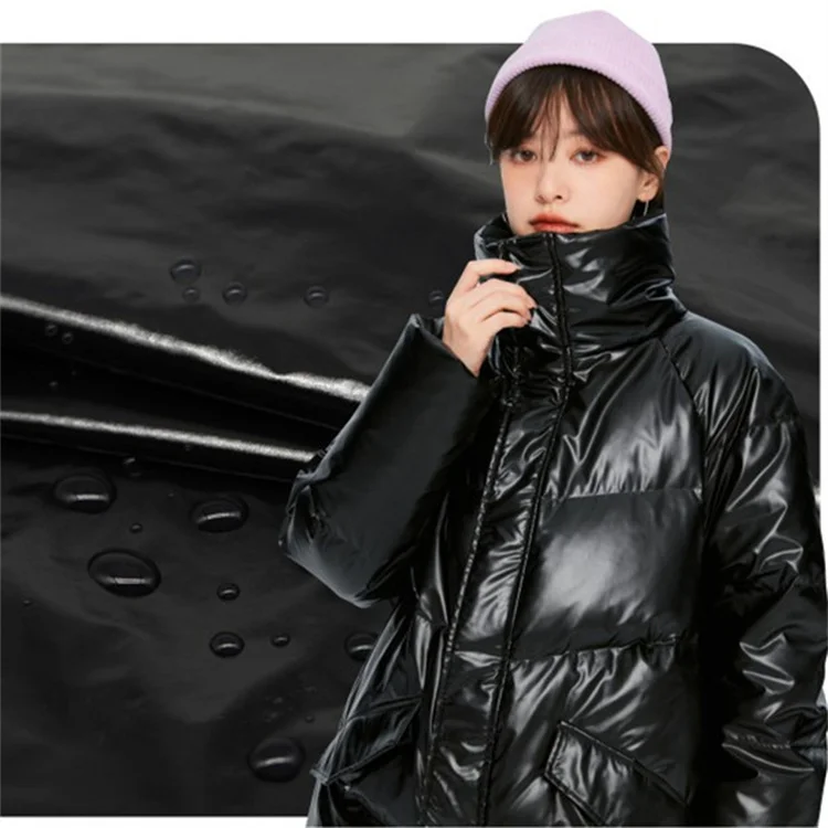 100%Nylon taffeta fabric Shiny pu coating coated waterproof  down-proof  down jackets fabric  20D full dull nylon taffeta