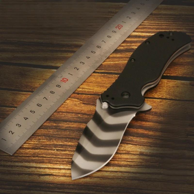 Small Full Black Outdoor Pocket Tactical Camping Folding Knife Fishing Knife