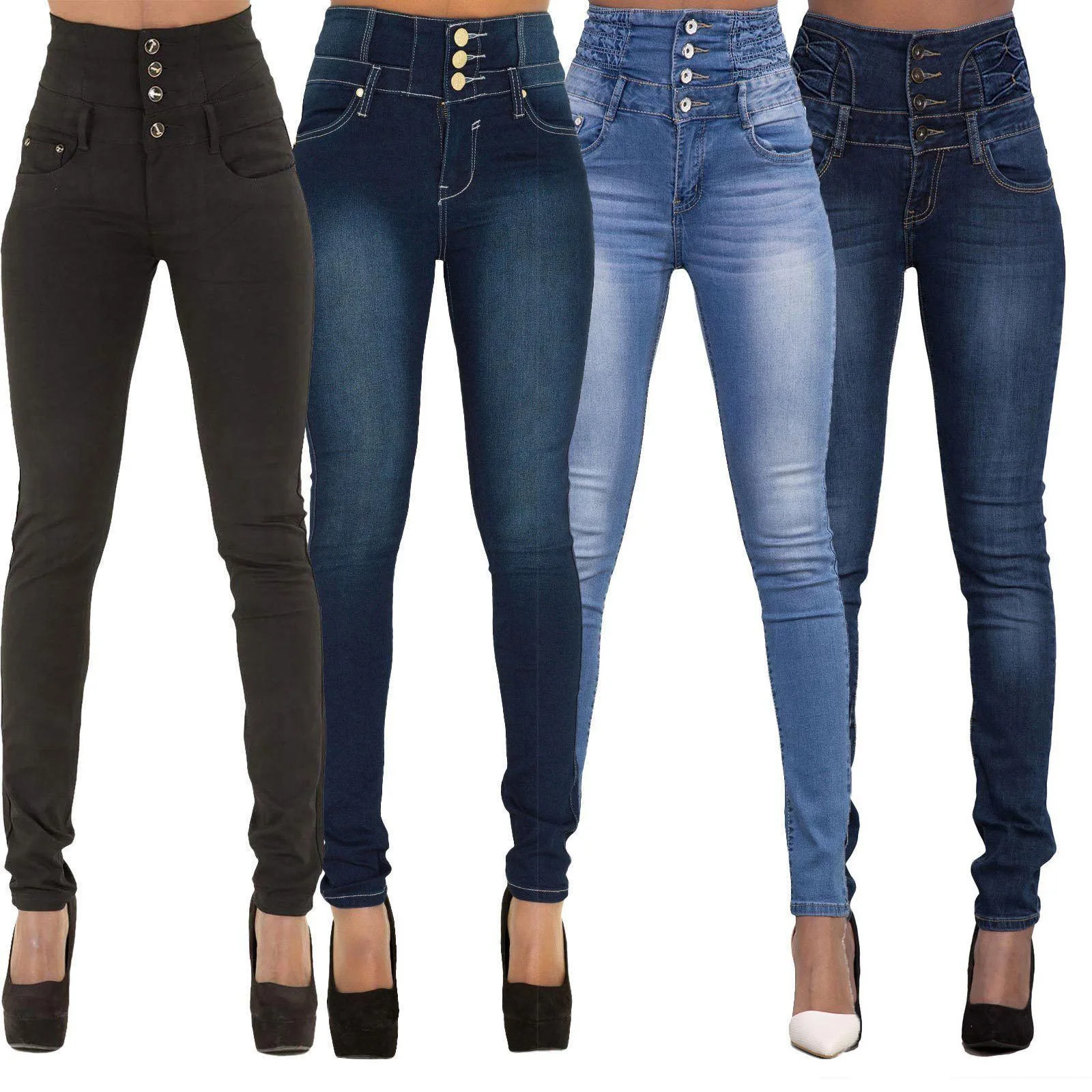 E0109TA50 New Arrivals Ripped Denim Trousers Casual Vintage High Waist Denim Jeans  for women  Sehe Fashion