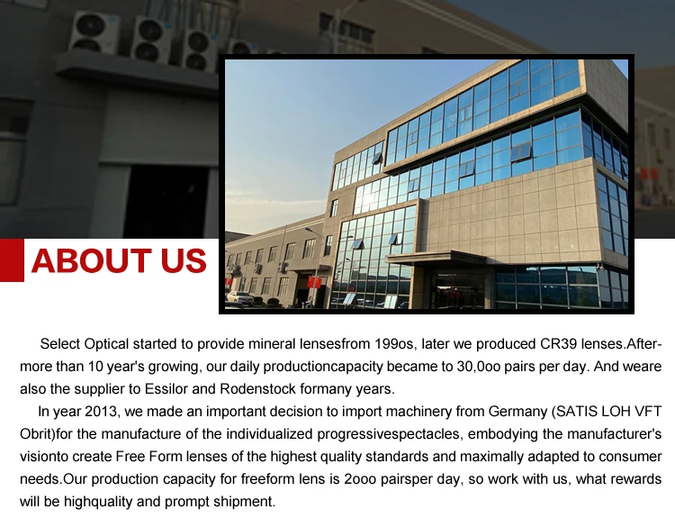 High Quality Lens Supplier Polycarbonate Single Vision HMC 1.59 PC Blue Cut Optical Eyeglasses Lenses