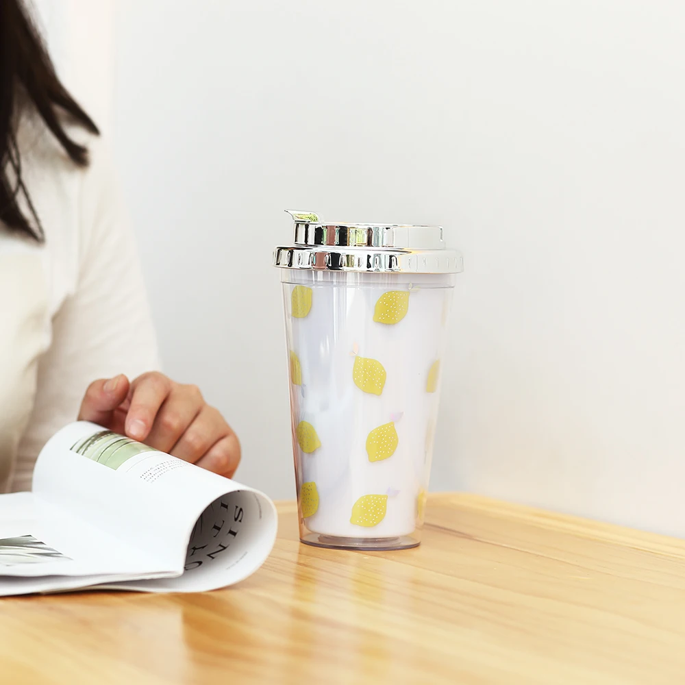 Оригинальный изготовитель, 16 унций, без БФА, двойная настенная вставка, блестящая, многоразовая, пузырьковая, чайная, пластиковая чашка с соломинкой и крышкой