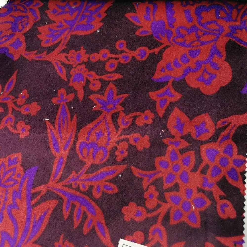 HOTSALE 9682 250g/m2 100%cotton print velvet fabric cloth paisley green plaid or flower design for garments