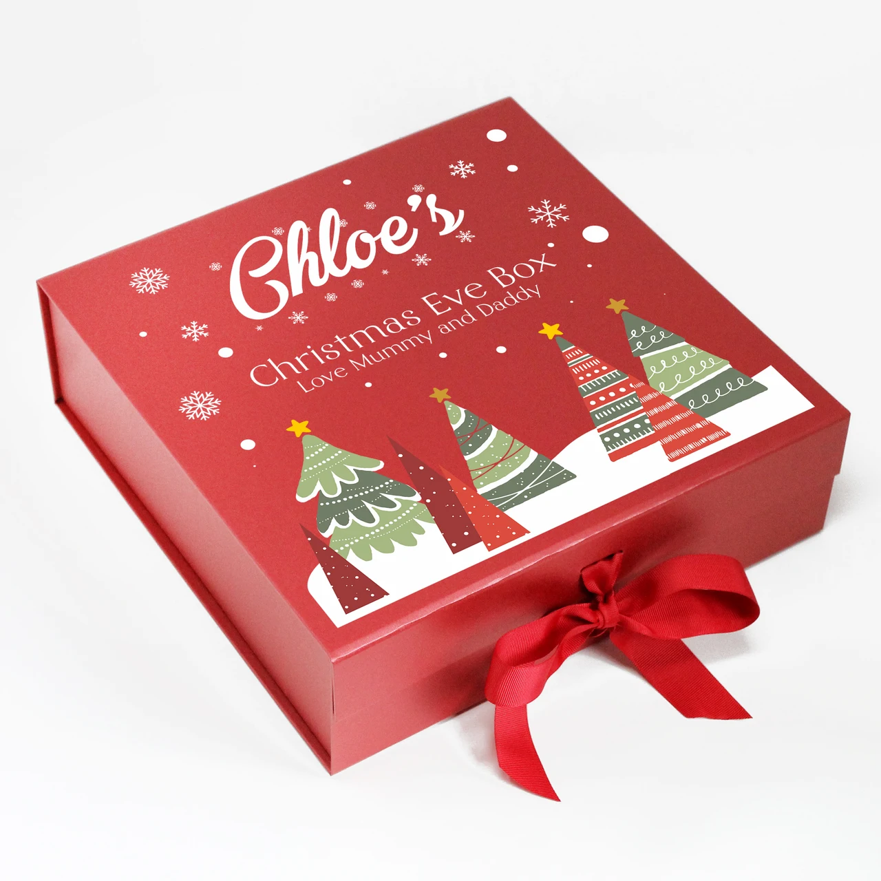 Customized logo Paper Cardboard  Christmas Hamper Packaging Eve Gift Boxes Christmas Box with ribbon