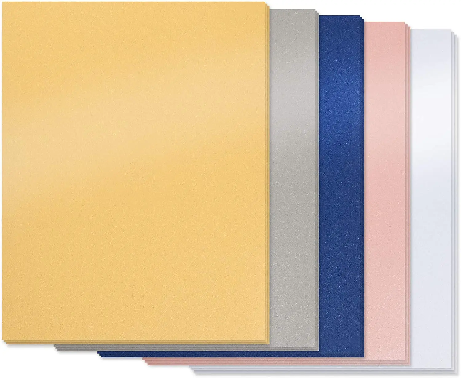 Metallic Shimmer Pearlescent Paper, 100 Sheets, 110 gsm, 29 lb Bond, Double Sided, Letter Size 8.5 x 11 inch, for Arts & Crafts,