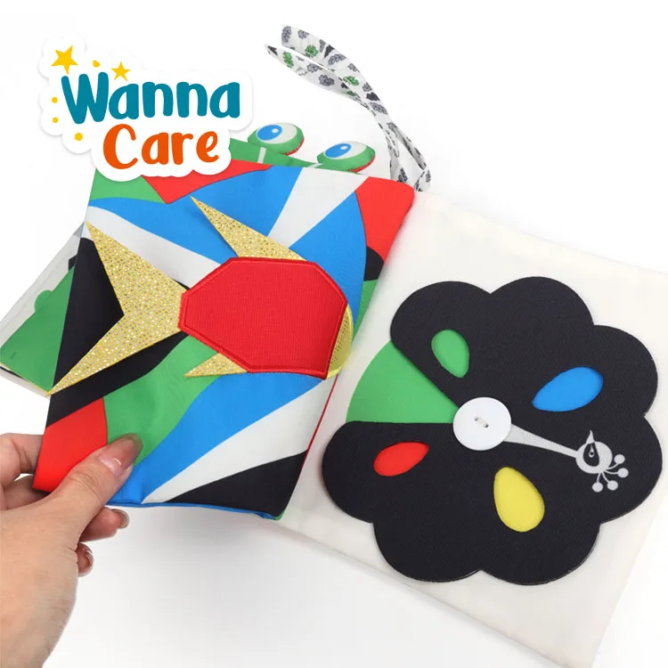 Early Educational Black and White Animals Story Book Baby Soft Fabric Child Touch Feel Cloth for Babies Toys 0 6