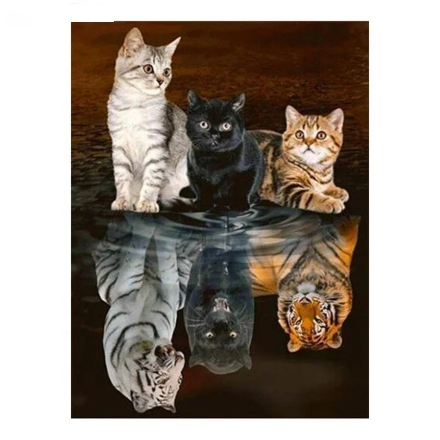  Wholesale 3D Cat Dog Diamond Painting Animal Paintings Decorations Wall