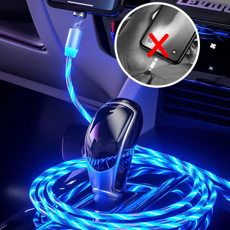  Оптовая продажа Магнитная быстрой штырьковые USB шнуры для зарядки и струящийся Свет Аксессуары мобильных телефонов кабели передачи