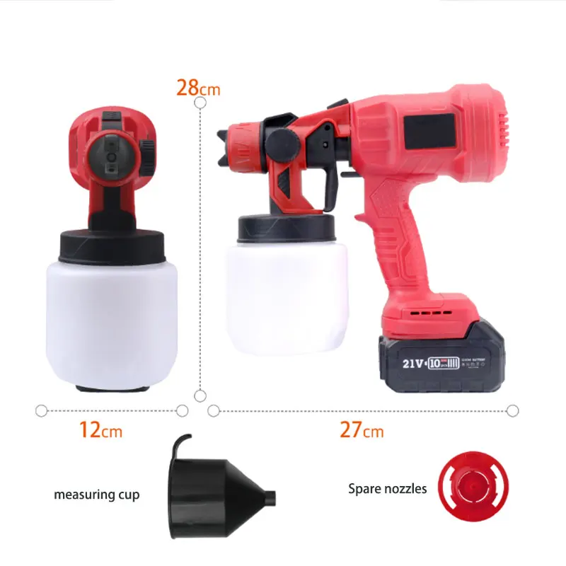 Portable 21V Lithium Rechargeable High-Pressure Airless Spray Gun for Industrial Use for Household Latex Paint Applications