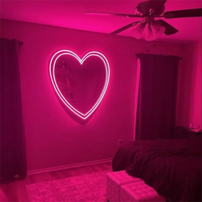 GOLDMORE1 Heart Neon Sign LED Bars Custom Pub Club Wall Decor Neon Light Commercial Signboard Store Shop Display Light