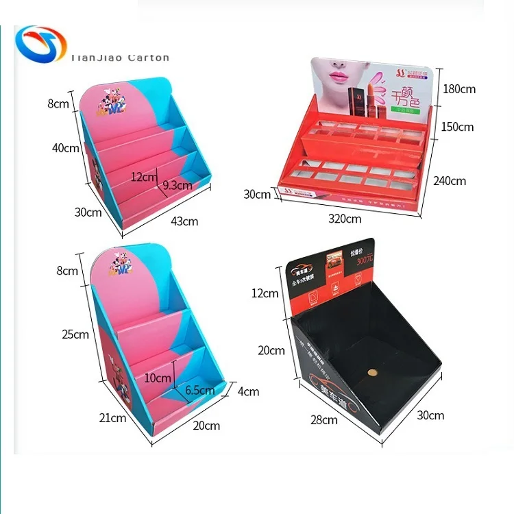 High Quality Corrugated Cardboard Retail Counter Top Stacked Pallet Display Racks