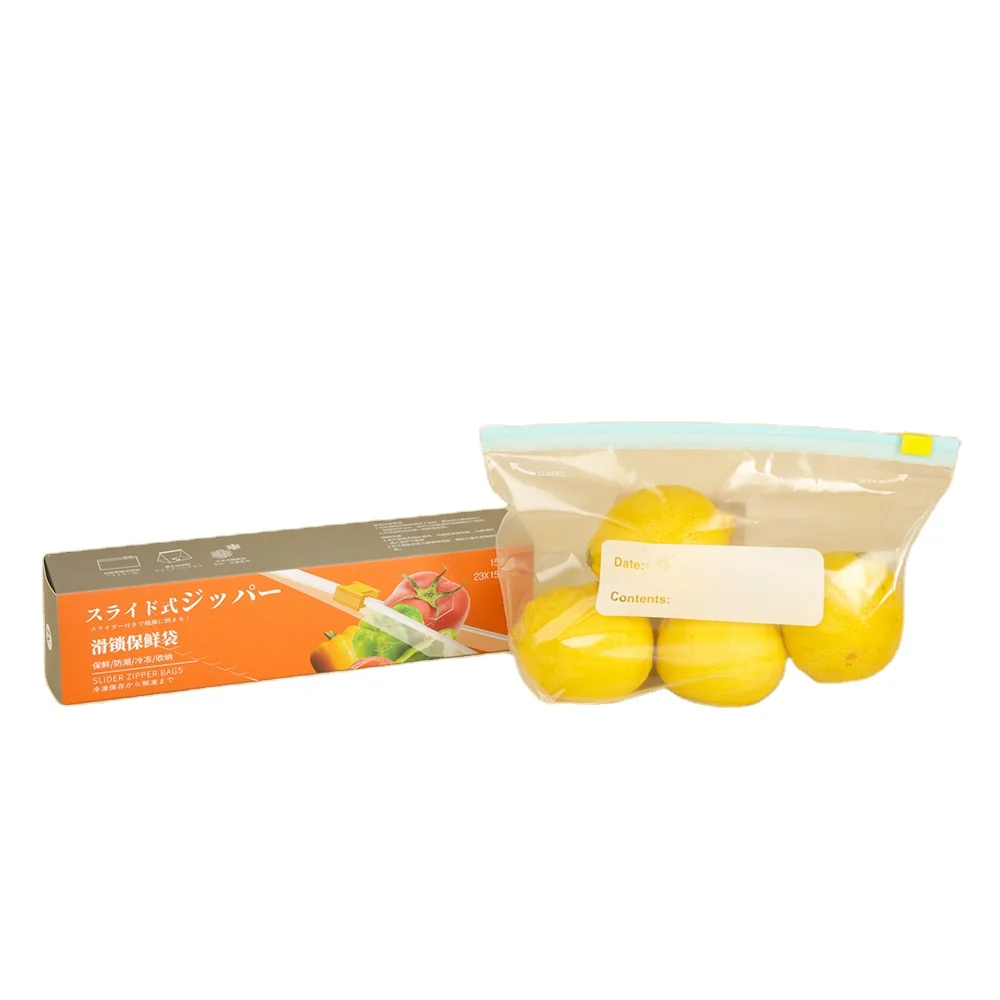 Custom Printed New Product Golden Supplier LDPE Slider Zipper Bag Ziplock Bags for Food Packaging